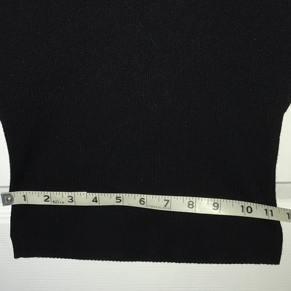 V Neck Pullover Ribbed w Rosette Stretch Sweater - Picture 5 of 10